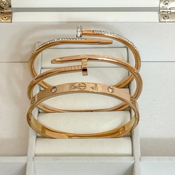 Rose Gold Bangle Bracelet For Girls and Women - Picture 7 of 13